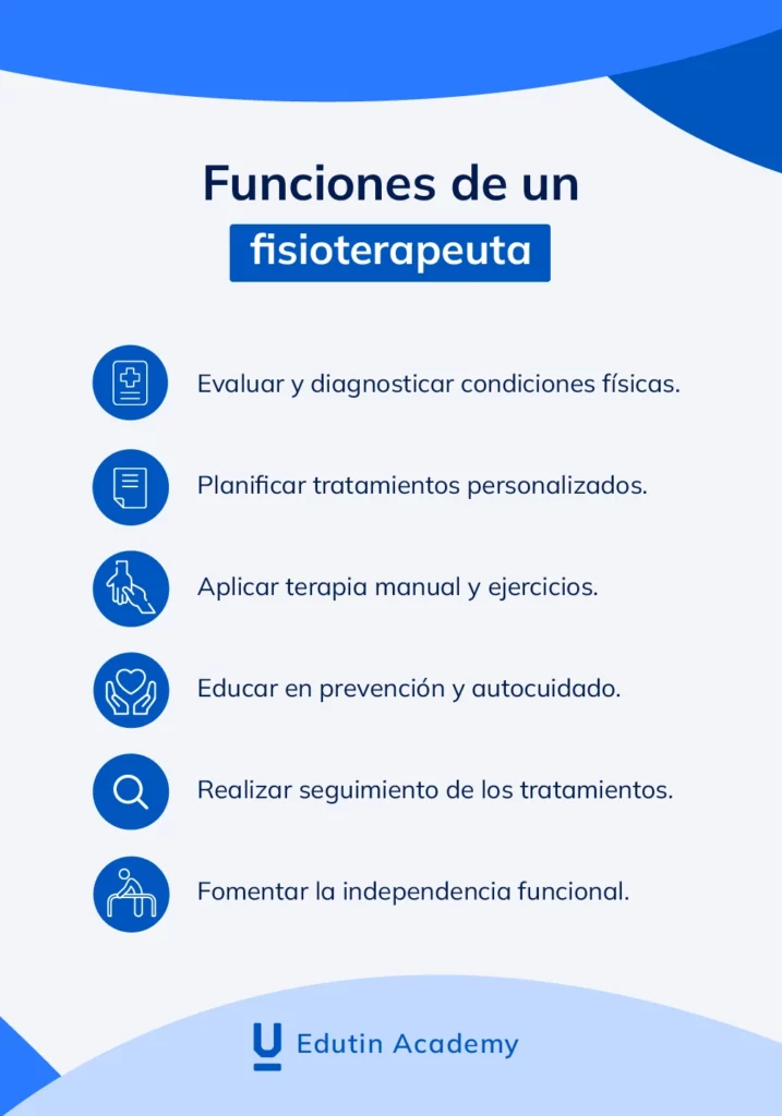 Funciones principales de un fisioterapeuta