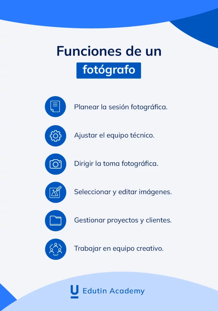Funciones principales de un fotógrafo