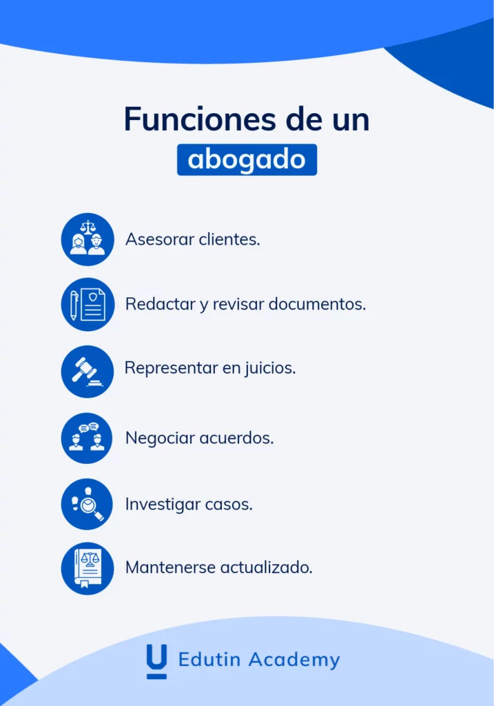 Funciones principales de un abogado