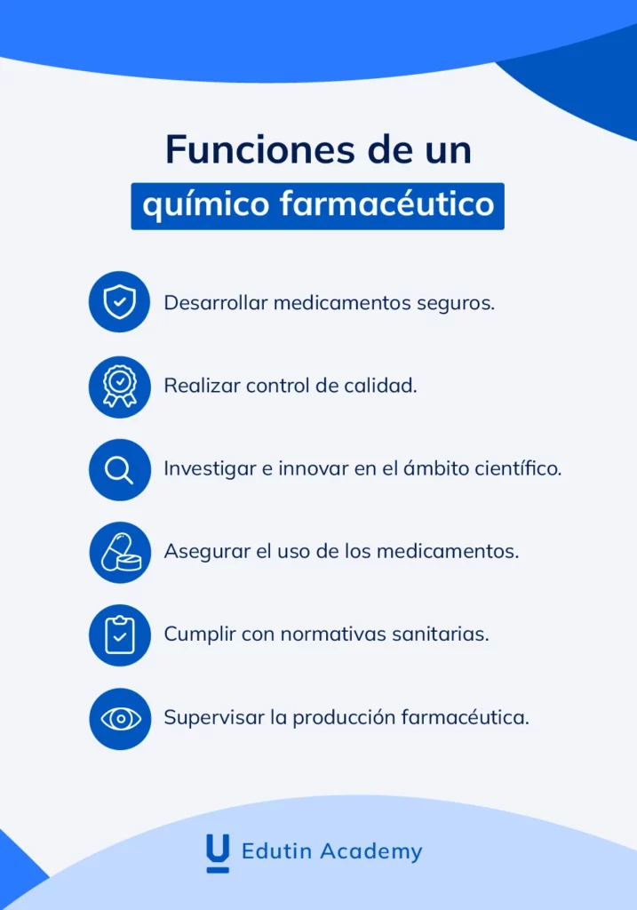 Funciones principales de un químico farmacéutico