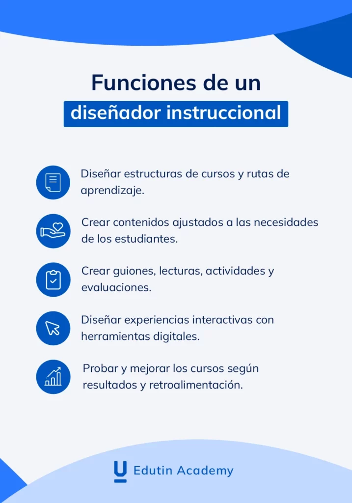 Funciones principales de un diseñador instruccional