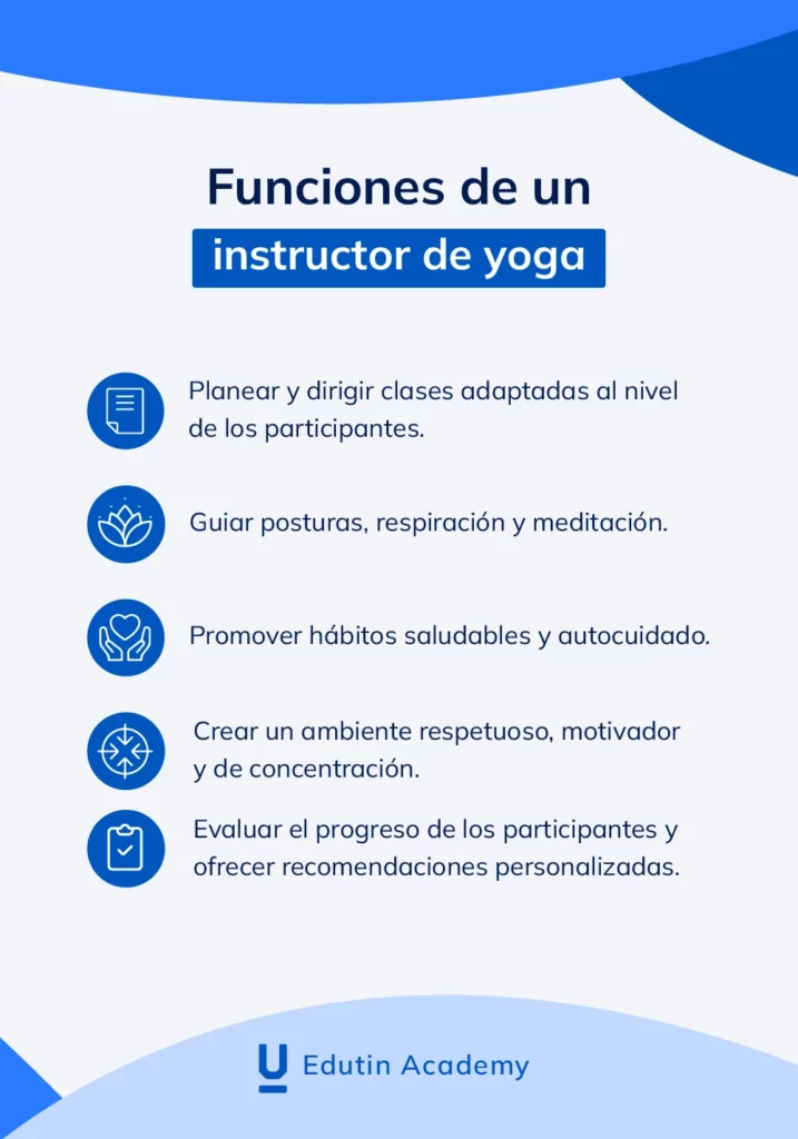 Funciones principales de un instructor de yoga